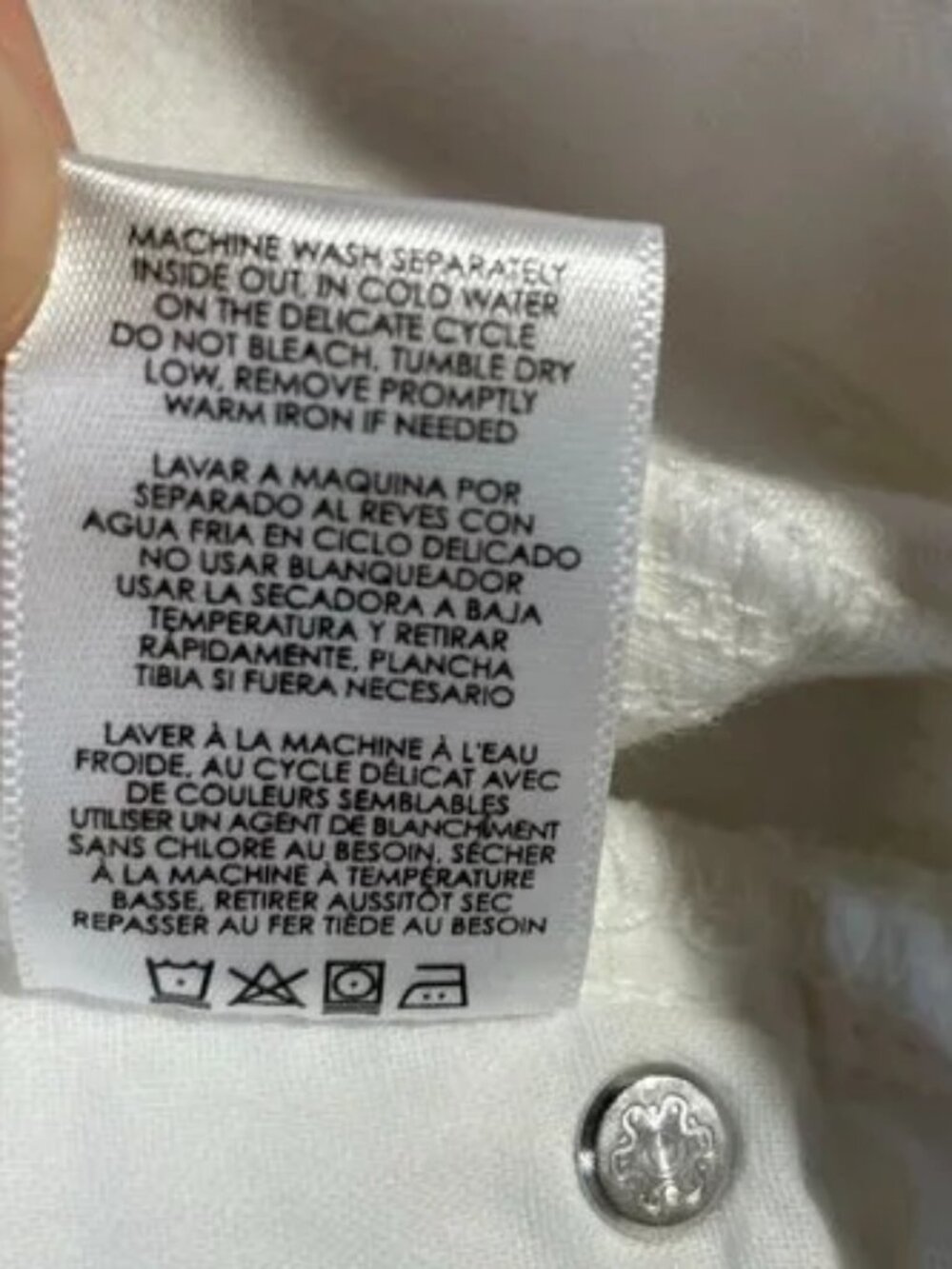 CAbi 5th Avenue Jean White High Rise Stretch Flare Size 10 Style 6285L - Picture 16 of 16